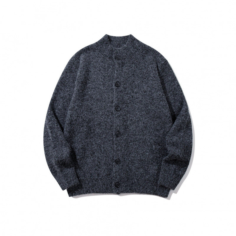 Unisex Boxy-Mohair‑Mix‑Cardigan mit halbhohem Kragen und durchgehender Knopfleiste Shop Nory