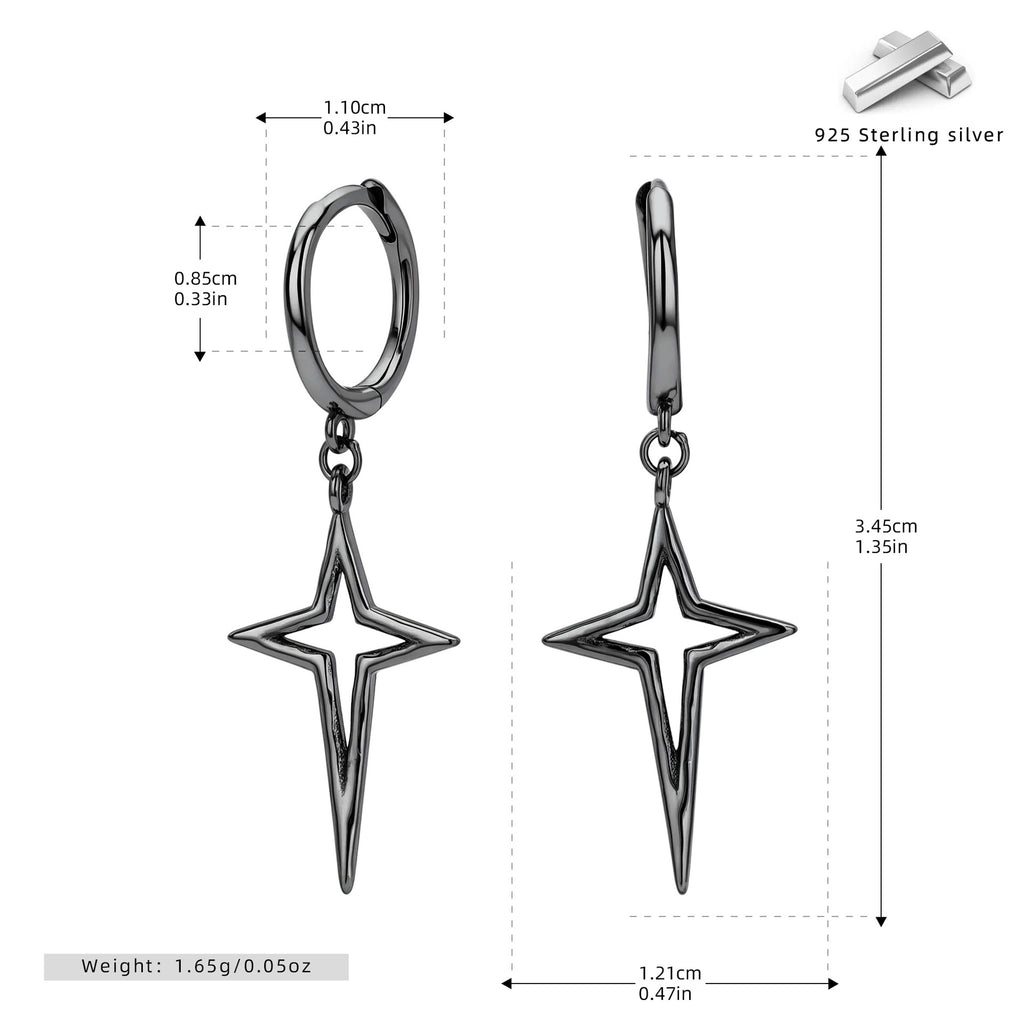 Damen Ohrringe mit modernem Sternendesign aus 925 Sterling Silber Shop Nory