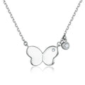 Damen Halskette mit filigranem Schmetterlingsdesign und funkelnden Kristallen Shop Nory