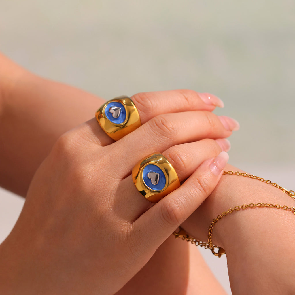 Damenring mit elegantem Herzmotiv aus hochwertigem Edelstahl Shop Nory