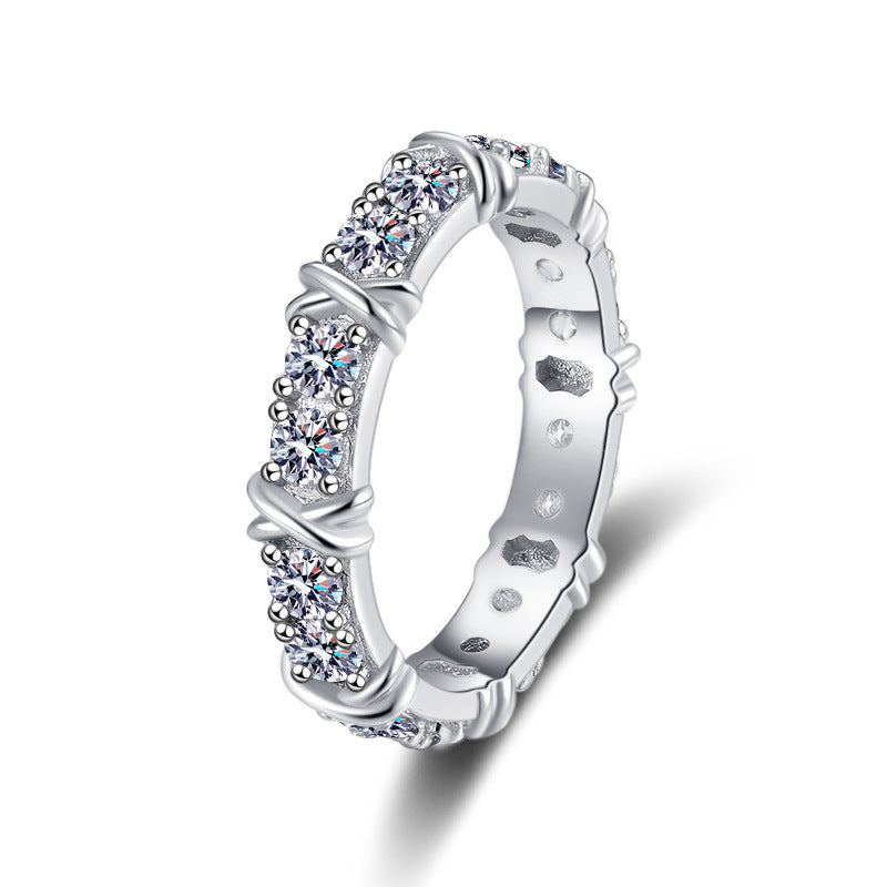 Damen eleganter Zirkonia-Ewigkeit-Ring mit filigraner Fassung Shop Nory