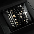 Damen Armband-Set mit modernen Kreuz- und Edelstein-Akzenten Shop Nory