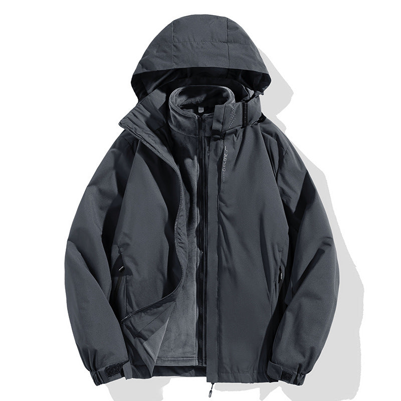 Herren zweiteilige Winterjacke mit abnehmbarer Fleece-Innenjacke wasserdicht winddicht Shop Nory
