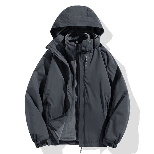 Herren zweiteilige Winterjacke mit abnehmbarer Fleece-Innenjacke wasserdicht winddicht Shop Nory