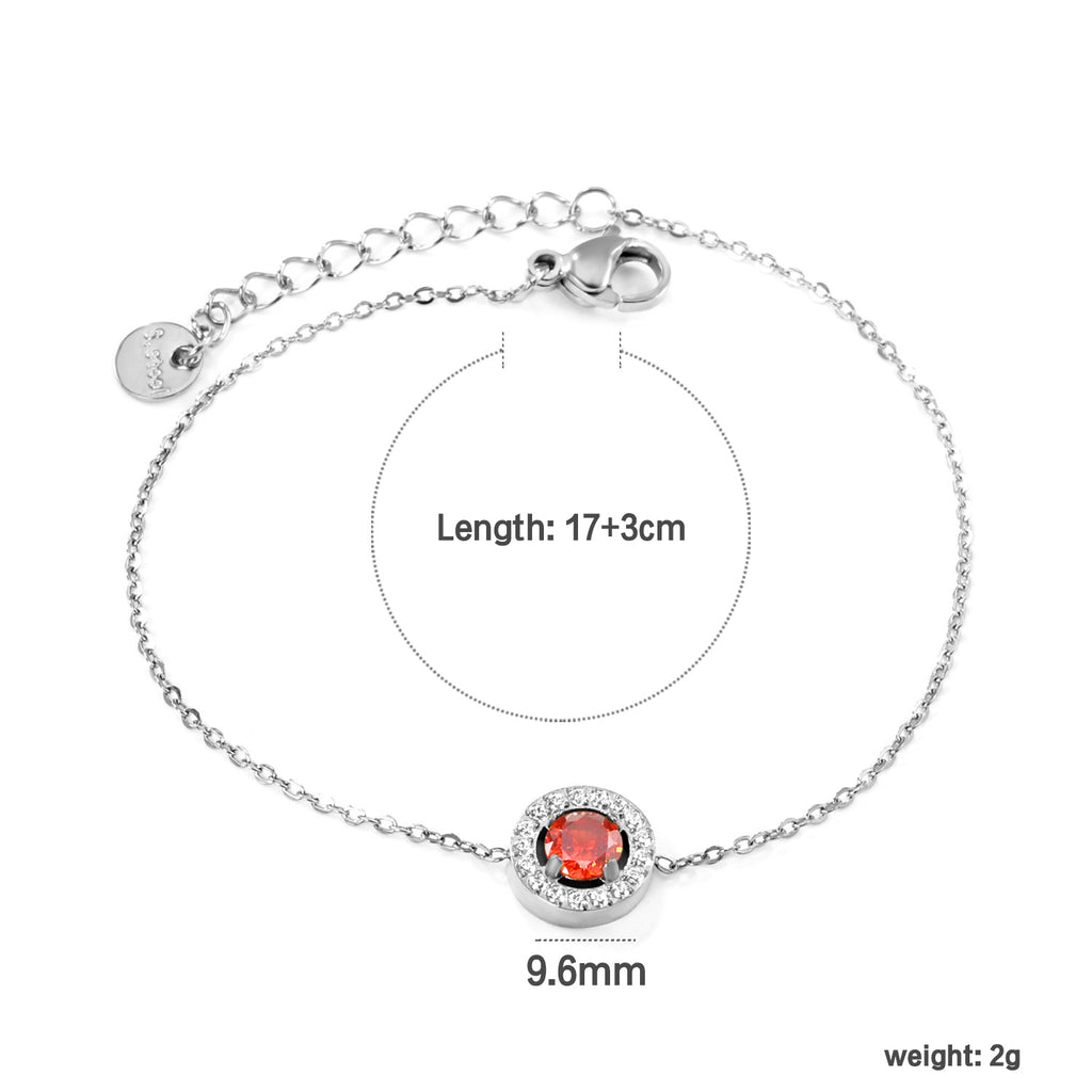 Damen zartes Armband mit funkelndem Kristallanhänger und verstellbarem Verschluss Shop Nory