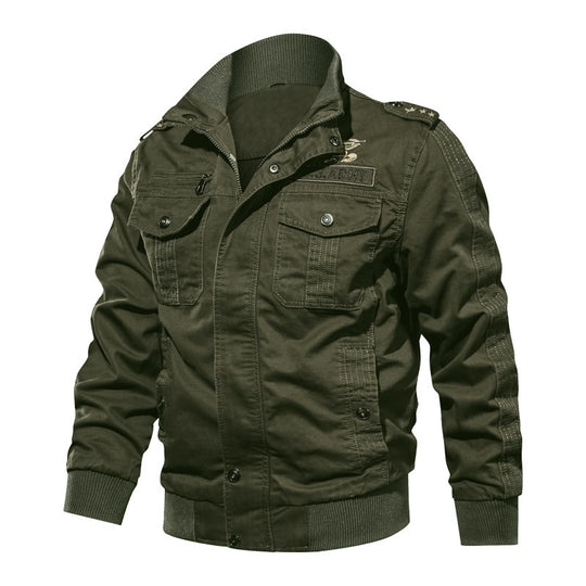 Herren Kurzblouson Canvas-Fieldjacke mit Schulterepauletten, Brustpattentaschen und geripptem Saum Shop Nory