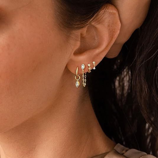 Damen Ohrhänger Set mit funkelnden Zirkonia und elegantem Design Shop Nory