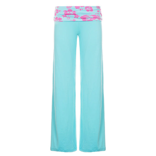 Damen nan weite Yoga-Palazzohose mit Umschlagbund und hoher Taille Shop Nory