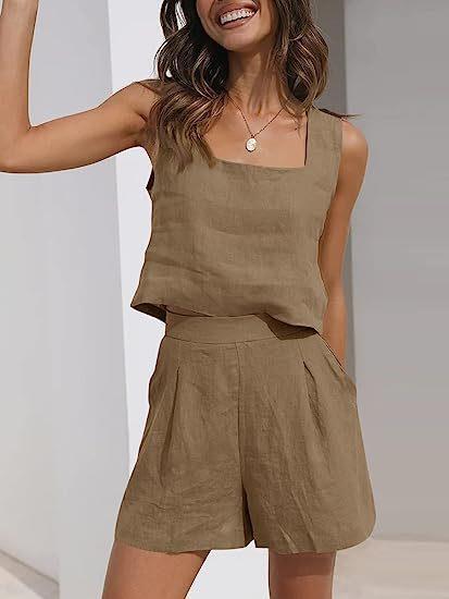 Damen Leichte Sommerbluse und Shorts Set