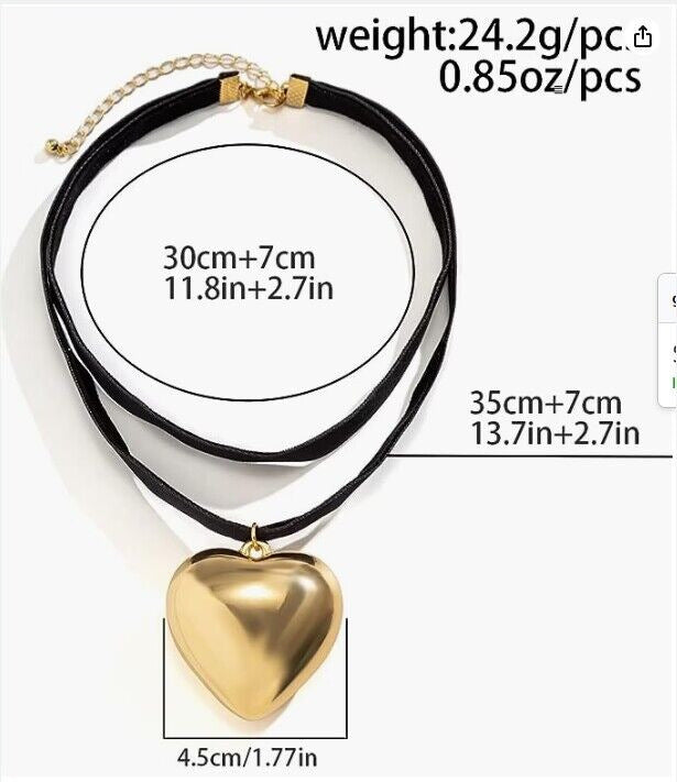 Damen Choker-Halskette mit goldenem Herzanhänger Shop Nory