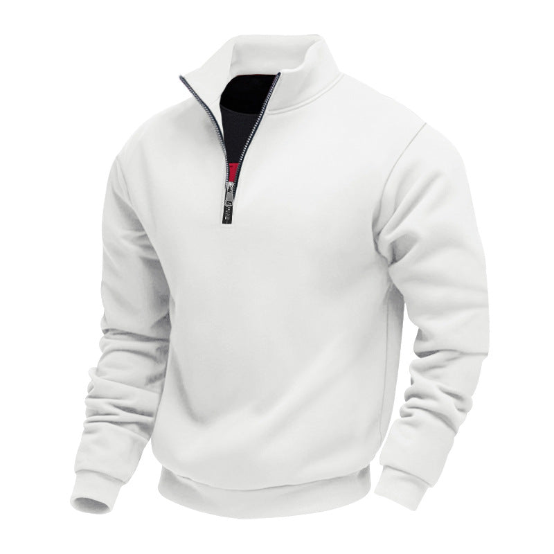Herren sportlicher Sweatshirt mit modernem Stehkragen und Reißverschluss