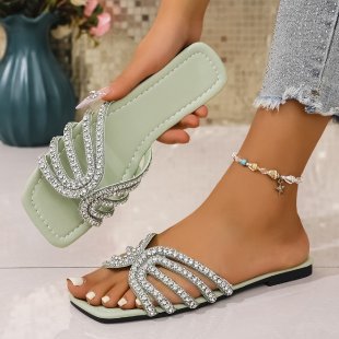 Damen Glänzende Riemchen-Sandalen mit Funkelelementen