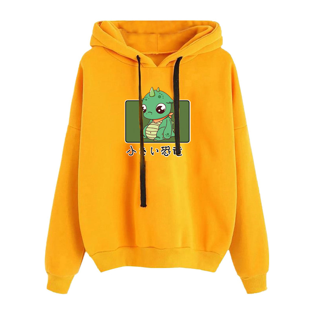 Damen nan kurz geschnittener Cropped-Kapuzenpullover mit niedlicher Frosch-Illustration und verstellbarer Kapuze Shop Nory