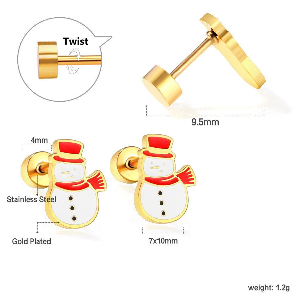 Damen Ohrstecker mit festlichem Weihnachtsmann-Design Shop Nory