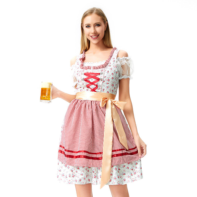 Damen nan Blusenkleid im Trachtenstil mit dekorativem Korsettband und geraffter Schürze Shop Nory