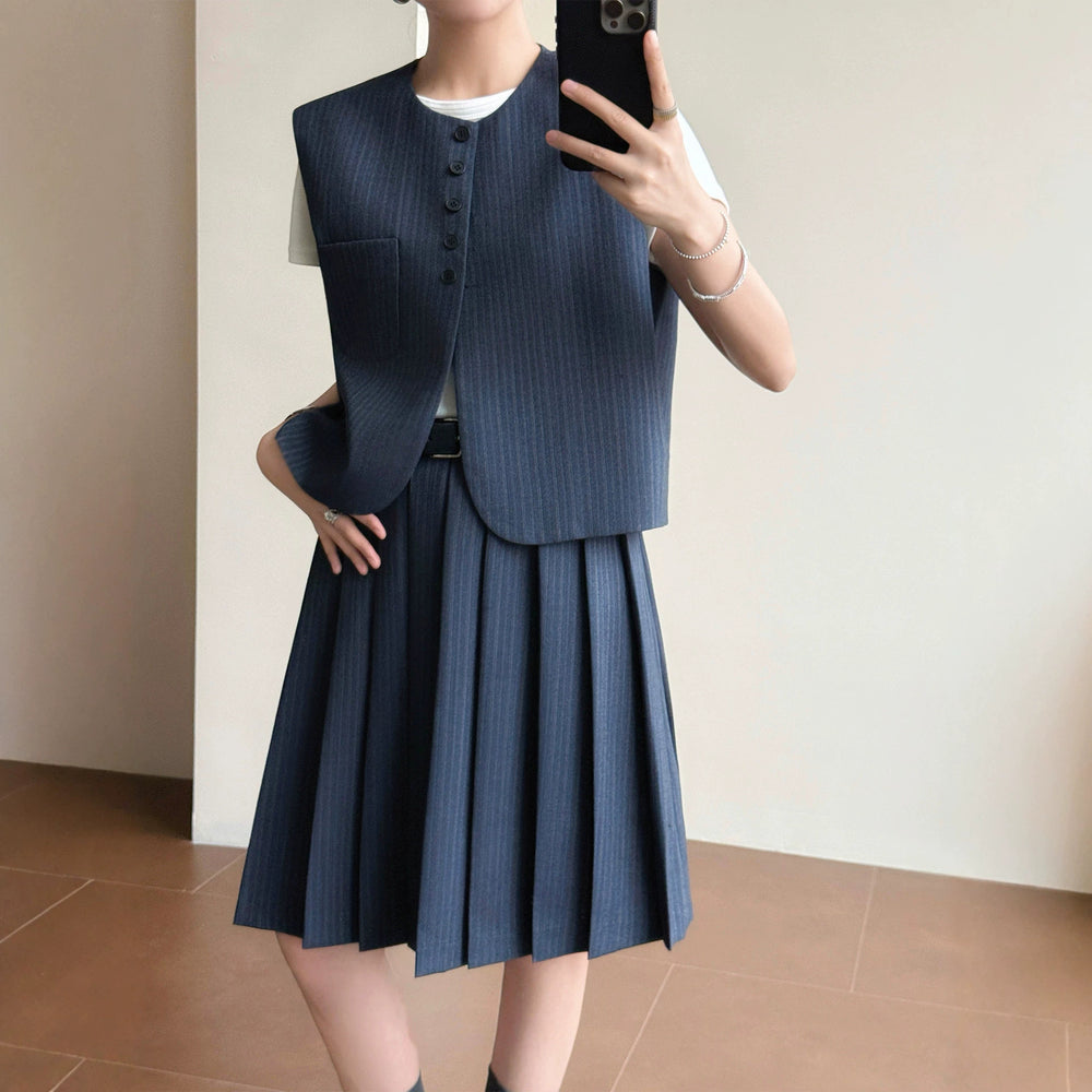 Damen Elegante Blazer-Weste mit gestreiftem Design Shop Nory