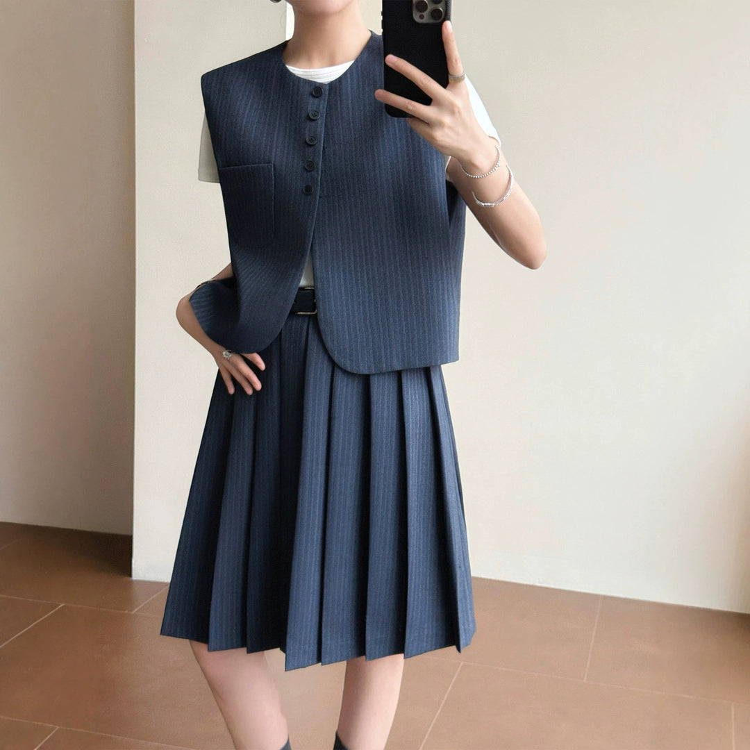 Damen Elegante Blazer-Weste mit gestreiftem Design Shop Nory