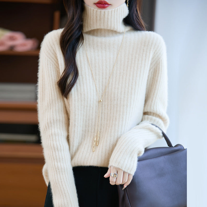 Damen Schlanker Feinstrick-Rollkragenpullover mit feiner Rippenstruktur und kaschmirähnlicher Haptik Shop Nory