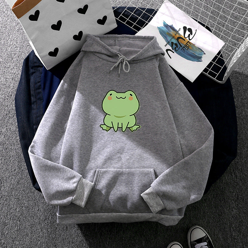 Damen nan Kapuzenpullover mit Mond‑und‑Wal-Illustration, Oversize-Schnitt und Kängurutasche Shop Nory