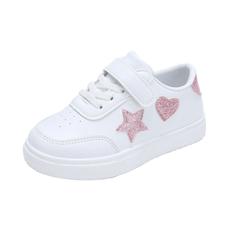 Damen Plateausneaker mit Klettverschluss und glitzernden Herz‑ und Sternapplikationen Shop Nory