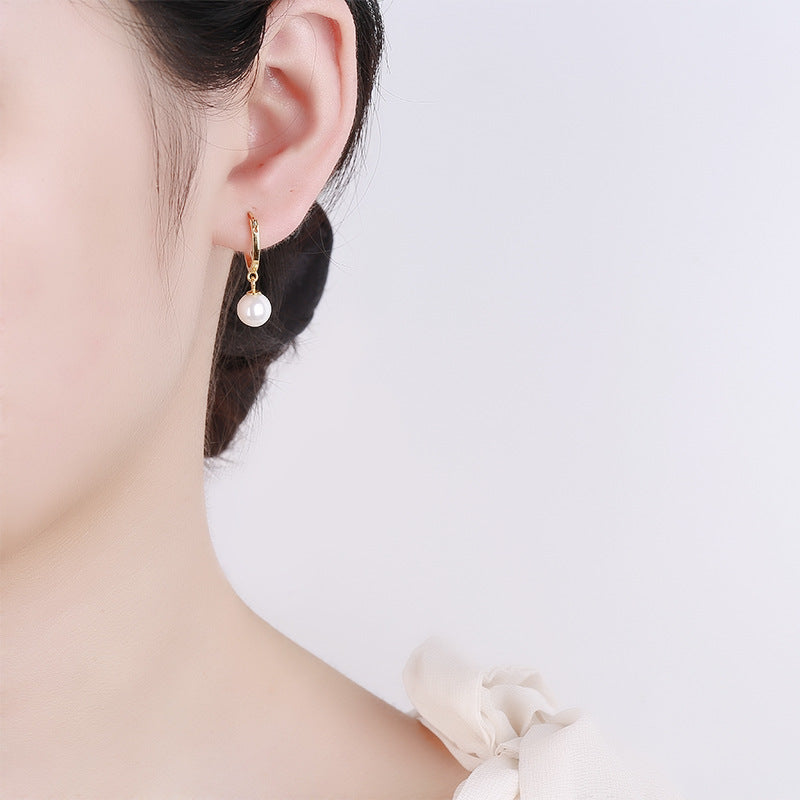 Damen Ohrhänger mit schimmernden Perlen und elegantem Golden Design Shop Nory