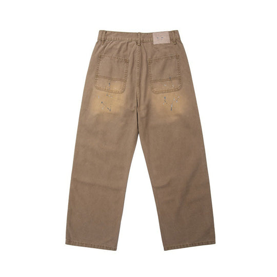 Herren Locker geschnittene Workwear-Hose mit Paint‑Splatter und Destroyed‑Details Shop Nory