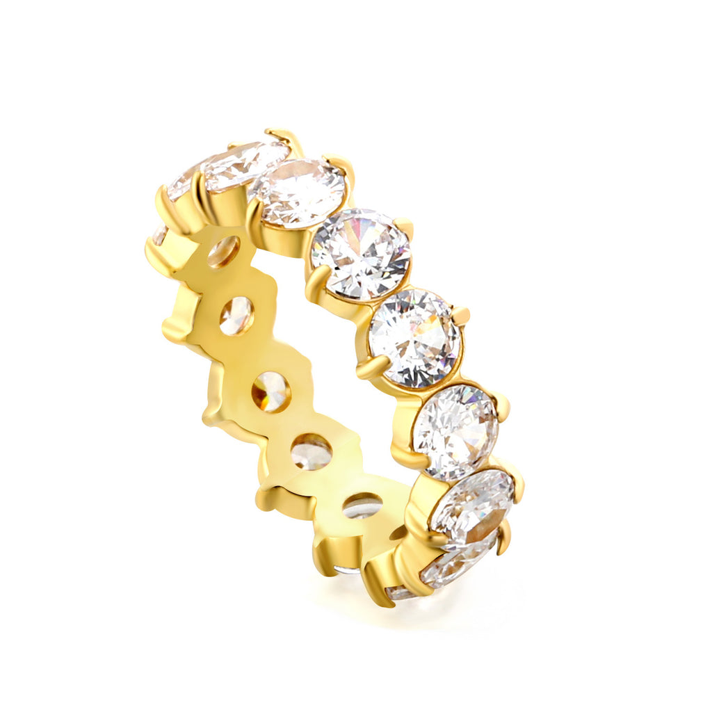 Damen Ring mit funkelndem Kristall und hochwertiger Goldbeschichtung Shop Nory
