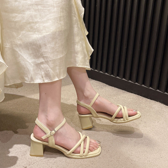 Damen Elegante Riemchen-Sandalen mit Blockabsatz