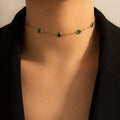 Damen zarte Choker-Halskette mit eleganten Edelsteinen Shop Nory