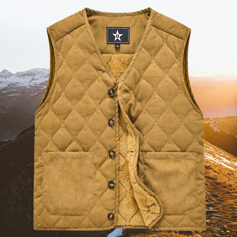 Herren Modische Cordweste mit Knopfleiste Shop Nory