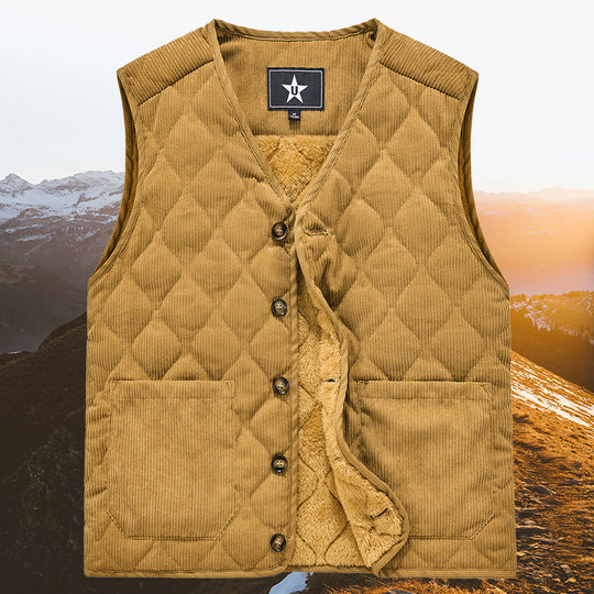 Herren Modische Cordweste mit Knopfleiste Shop Nory
