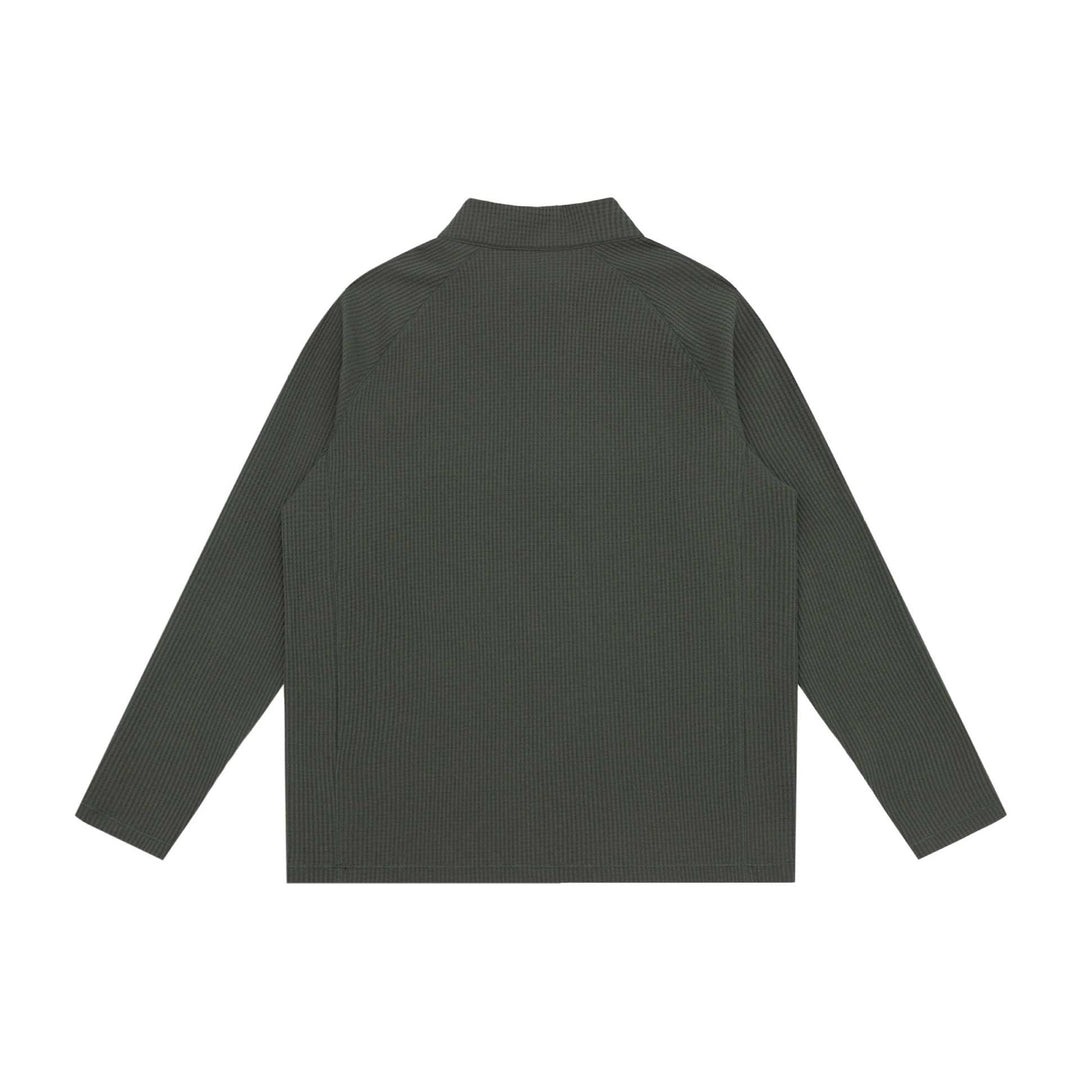 Unisex Waffelstrick-Halbzip-Pullover mit Troyerkragen und Raglanärmeln Shop Nory