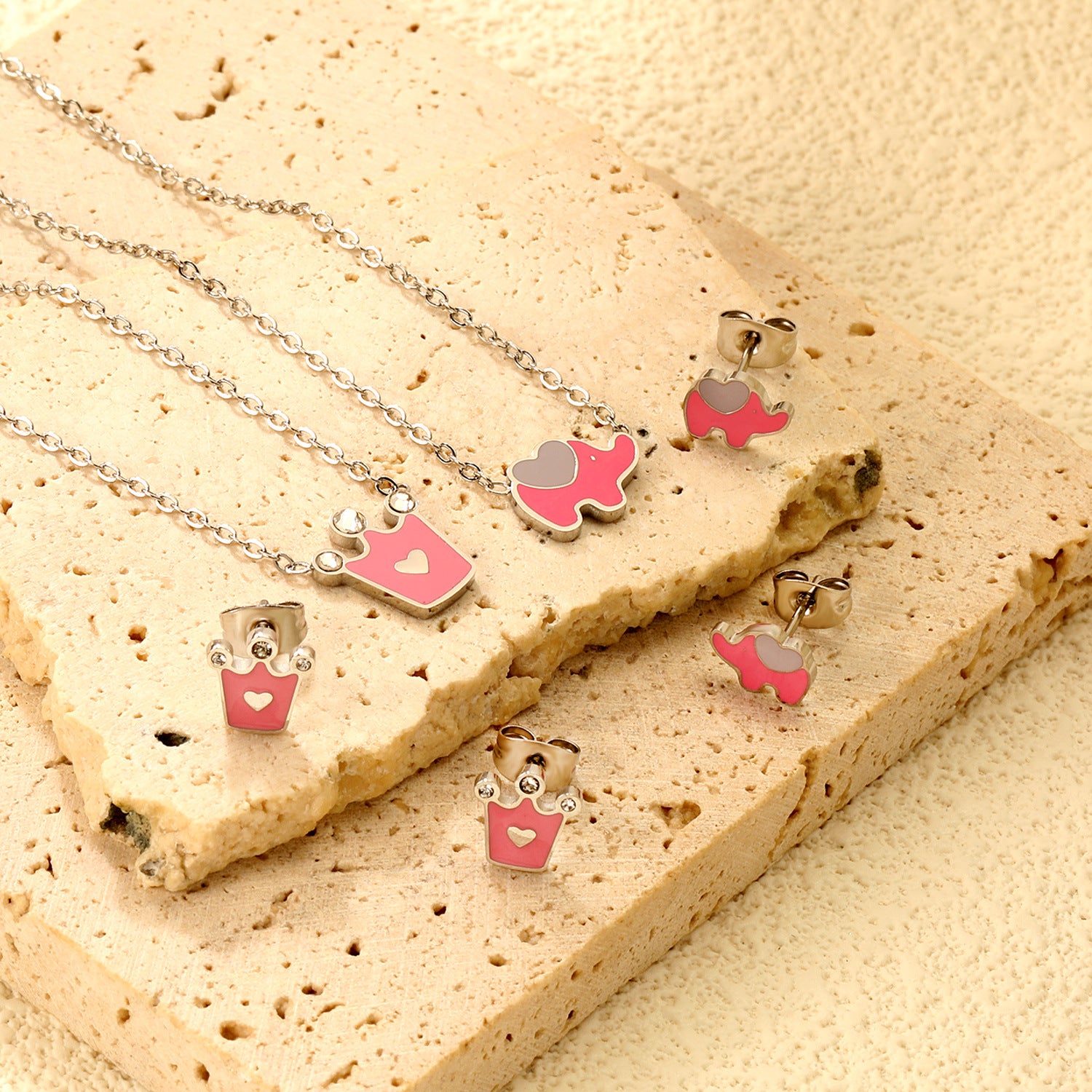 Damen Schmuckset mit Krone und funkelnden Zirkonia Shop Nory