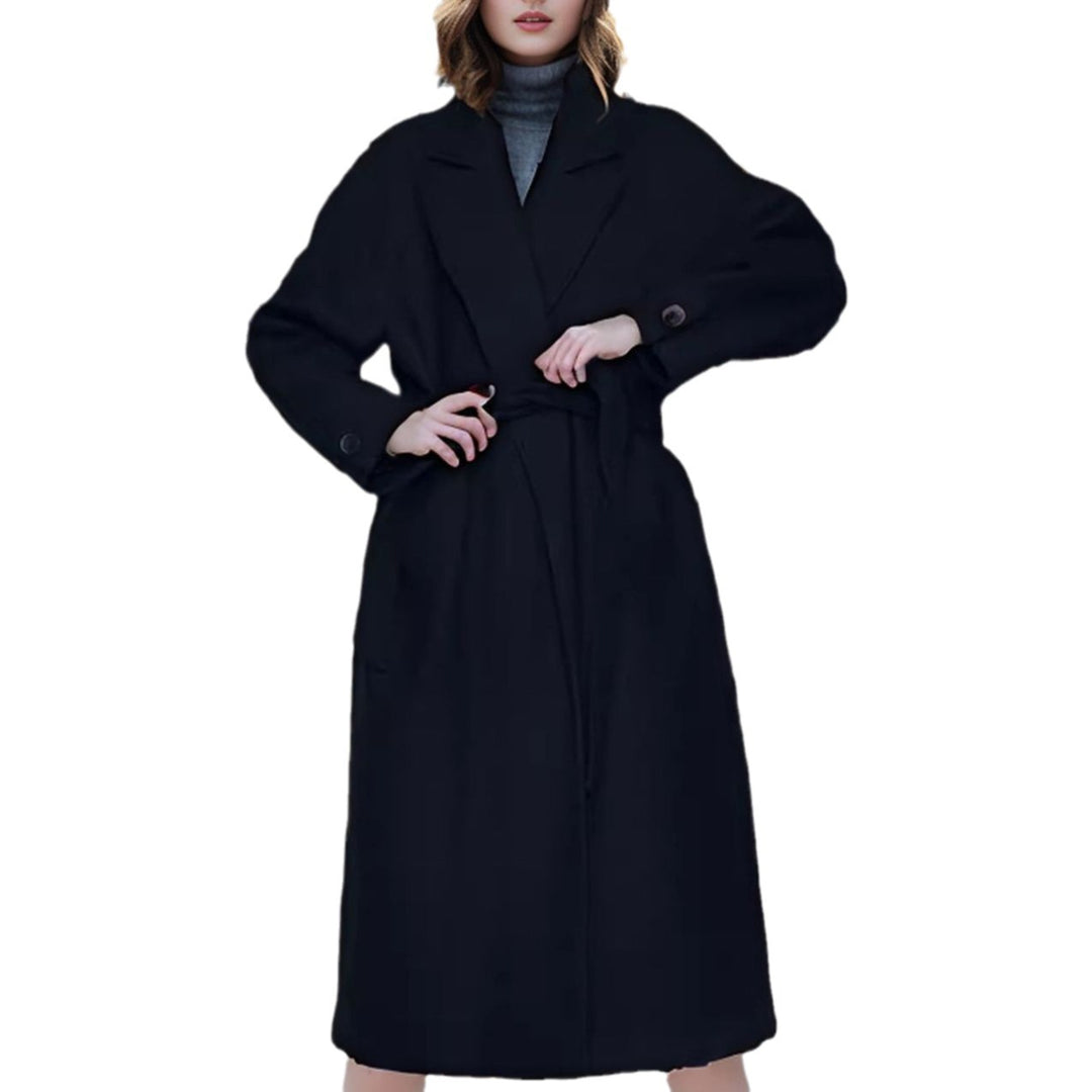 Damen Langmantel aus Wollmix mit Reverskragen und lockerem Schnitt Shop Nory