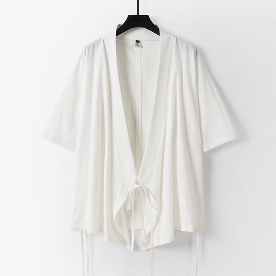 Damen locker fallende Kimono-Jacke mit Bindegürtel Shop Nory