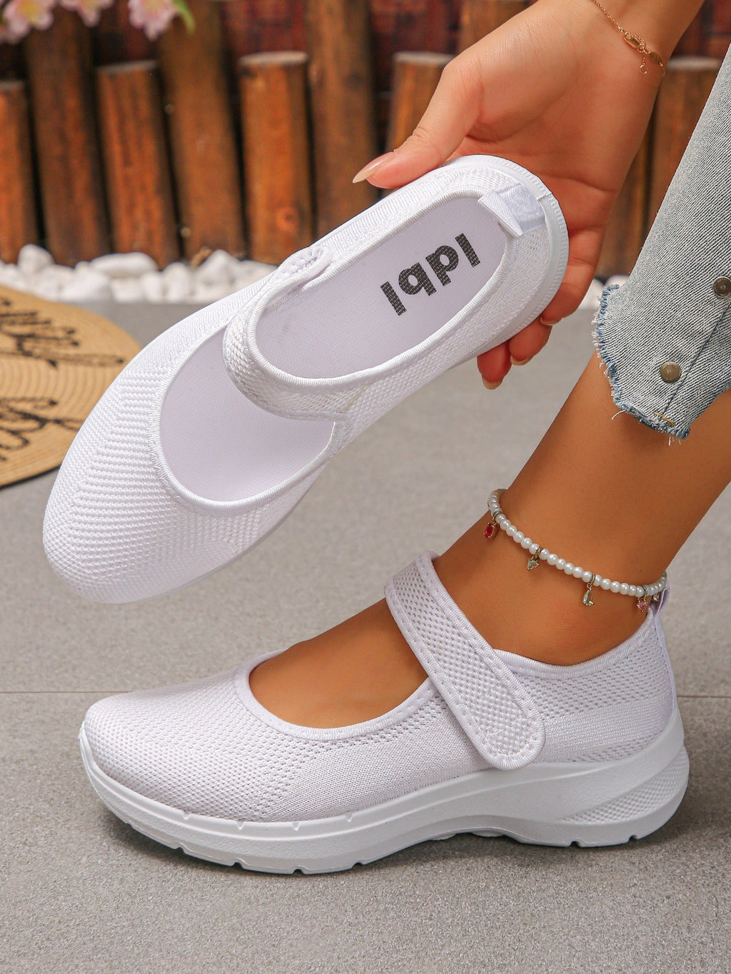 Damen Atmungsaktive Klett-Sneaker Shopnory