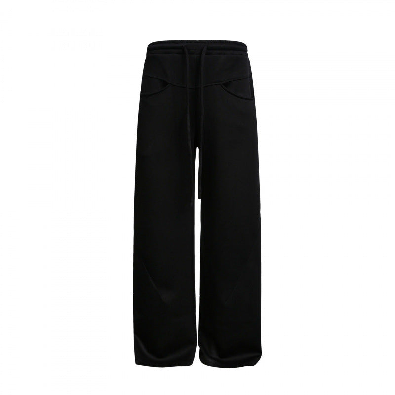 Damen Weite High‑Waist Relax-Sweat-Hose mit Kordelbund und dekorativen Schrittnahtlinien Shop Nory