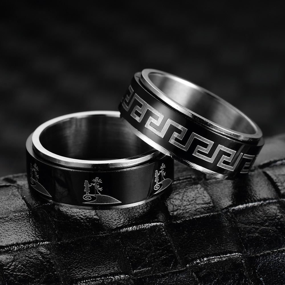 Herren Ring mit modernem Schriftzug und ausgefallenem Design Shop Nory