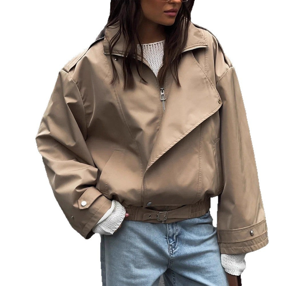 Damen lässige Oversized-Jacke mit stylischem Revers Shopnory