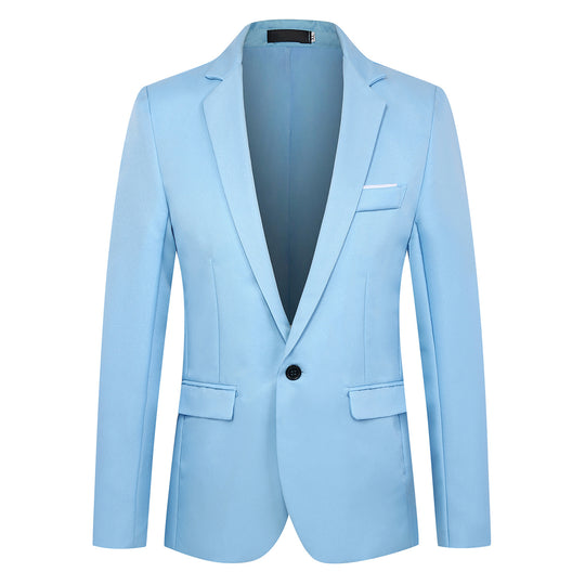 Herren tailliertes Satin-Sakko mit schmaler Silhouette, Notch-Revers und dekorativer Brustpaspel Shop Nory