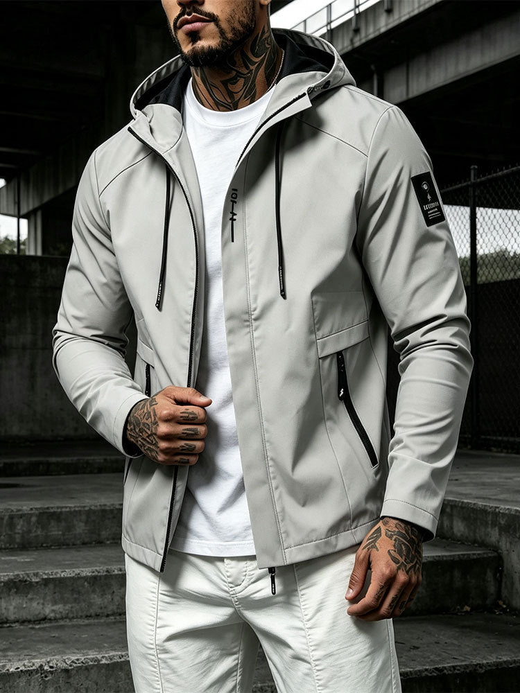Herren Wasserabweisende Softshell-Jacke mit Kapuze und verdecktem Reißverschluss Shop Nory