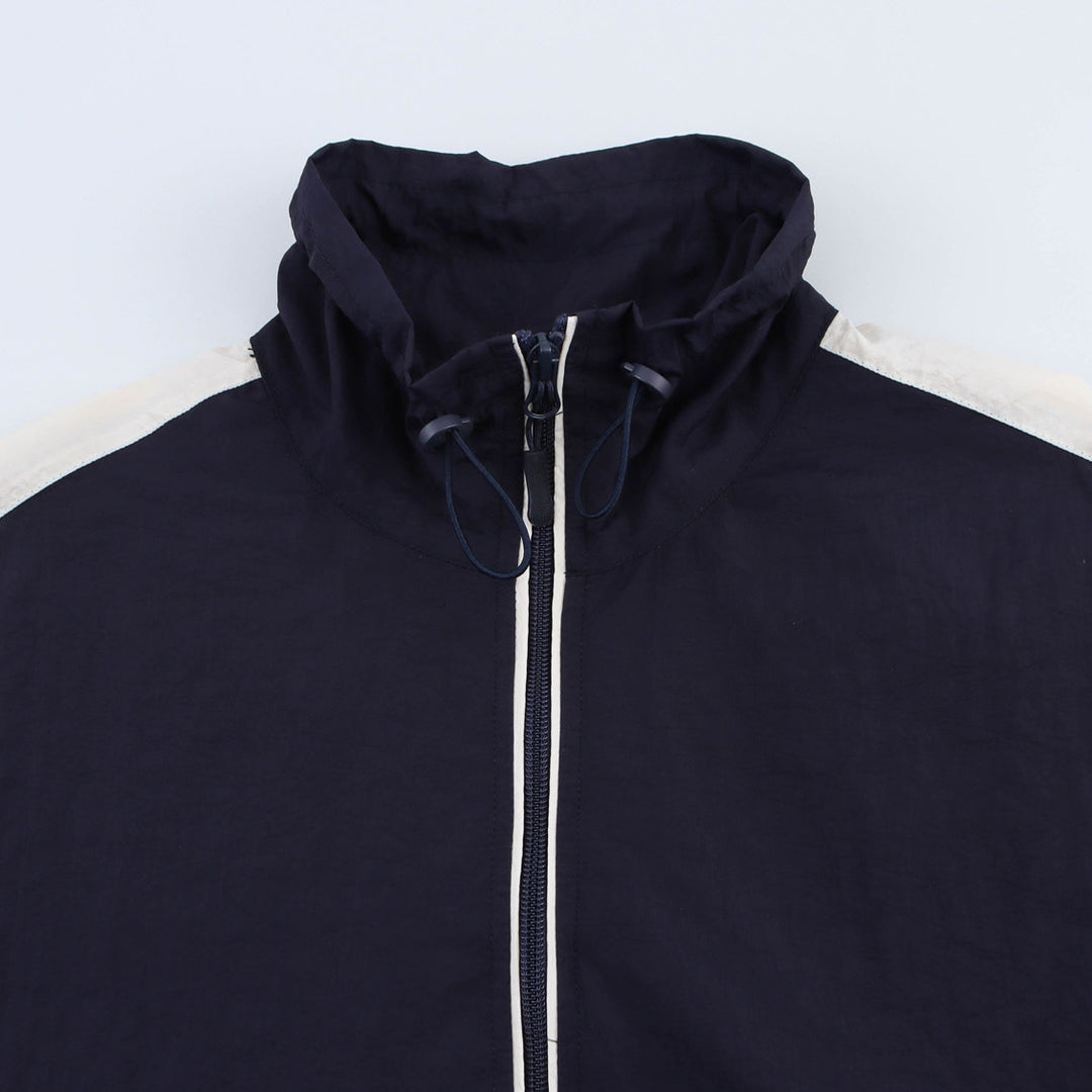 Damen Cropped Windbreaker-Jacke mit hohem Kragen, Tunnelzug und Kontraststreifen Shop Nory
