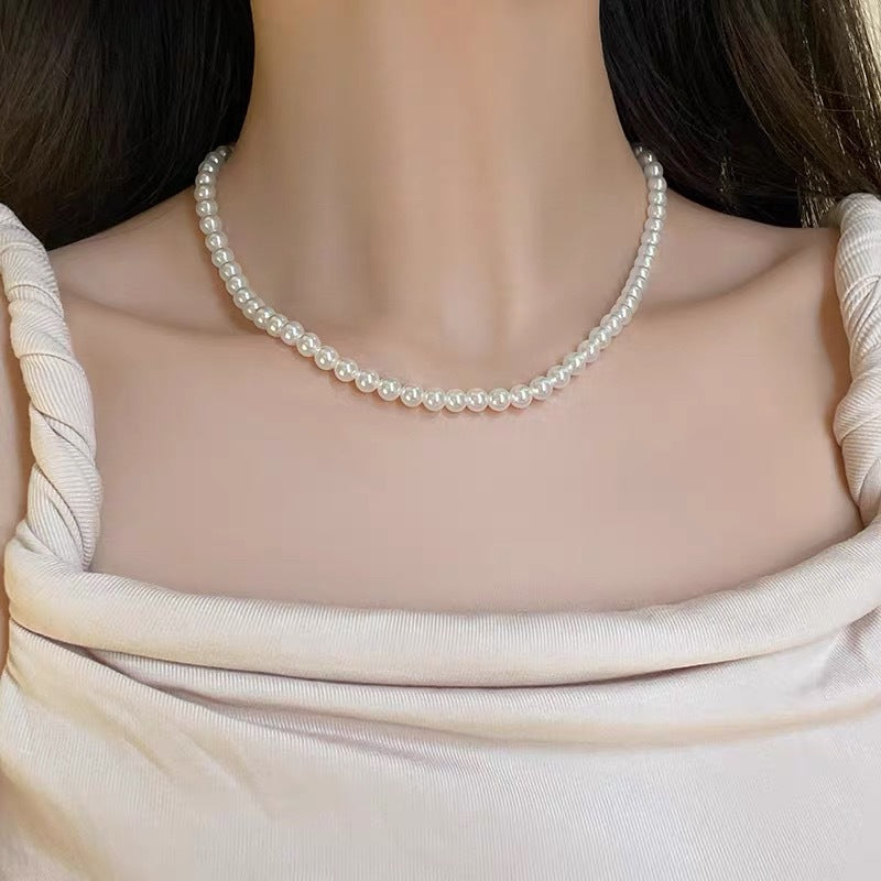 Damen Elegante Perlenhalskette Shop Nory