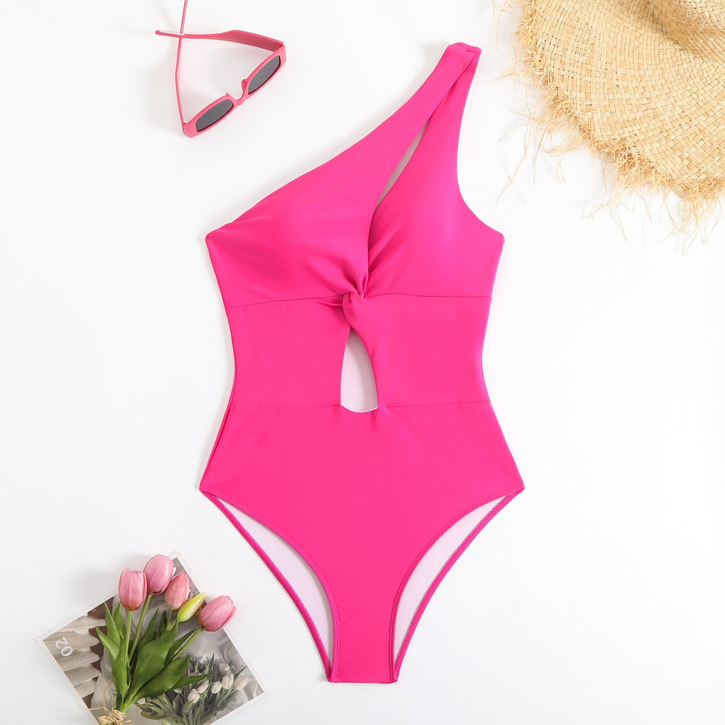 Damen Einseitiger Cut-Out Badeanzug
