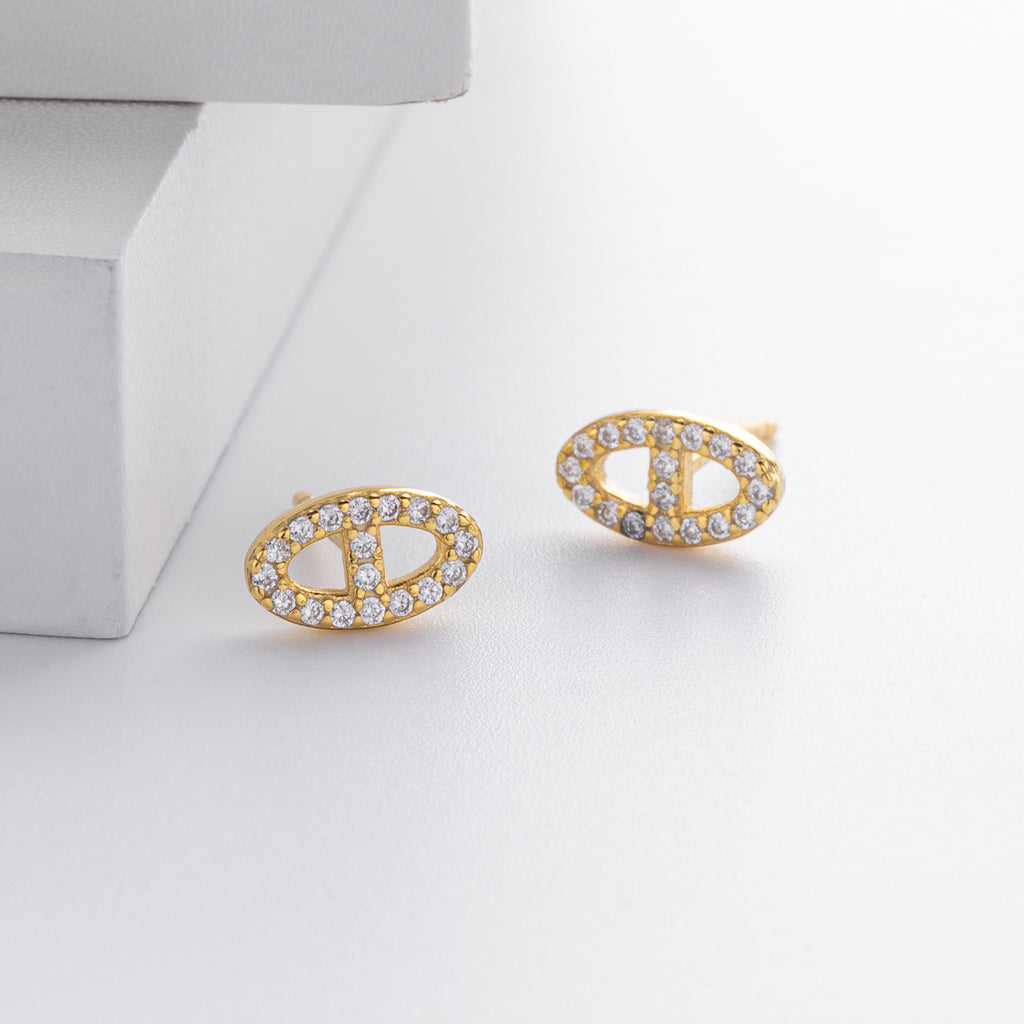 Damen Ohrstecker aus hochwertigem 925 Sterling Silber mit funkelnden Zirkonia Shop Nory