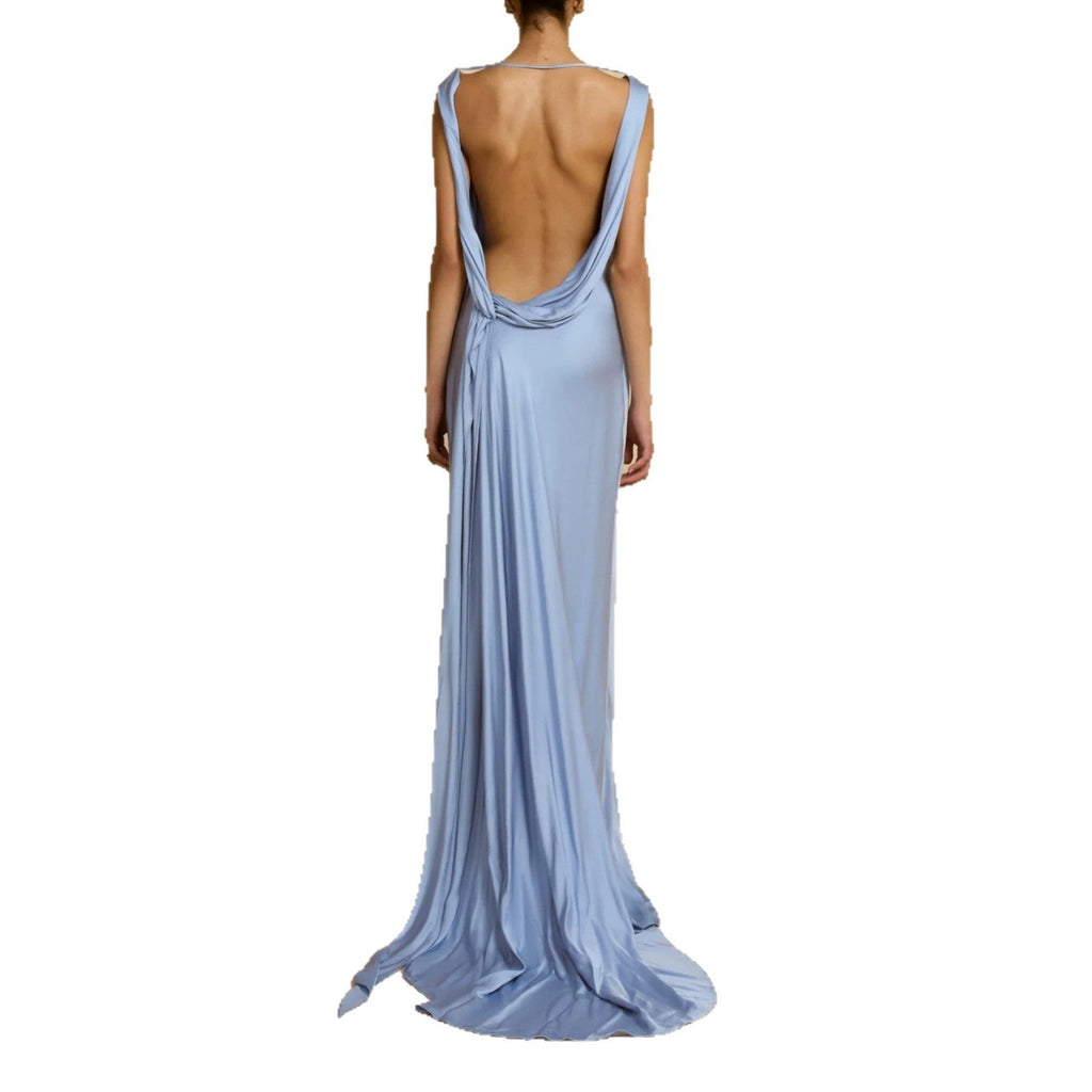 Damen Elegantes Maxikleid mit drapierten Details Shopnory