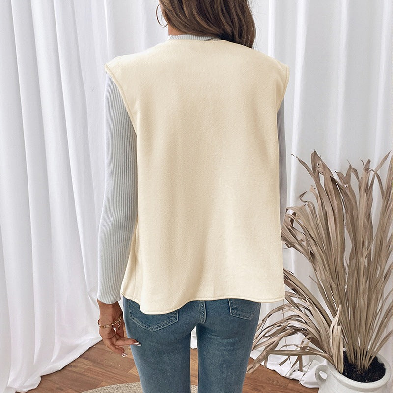 Damen Elegantes ärmelloses Blazer-Oberteil Shop Nory