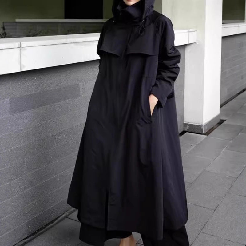 Damen Oversize-Longregenmantel mit Kapuze, wasserabweisendem GewShop Norye und weitem A-Linien-Schnitt Shop Nory