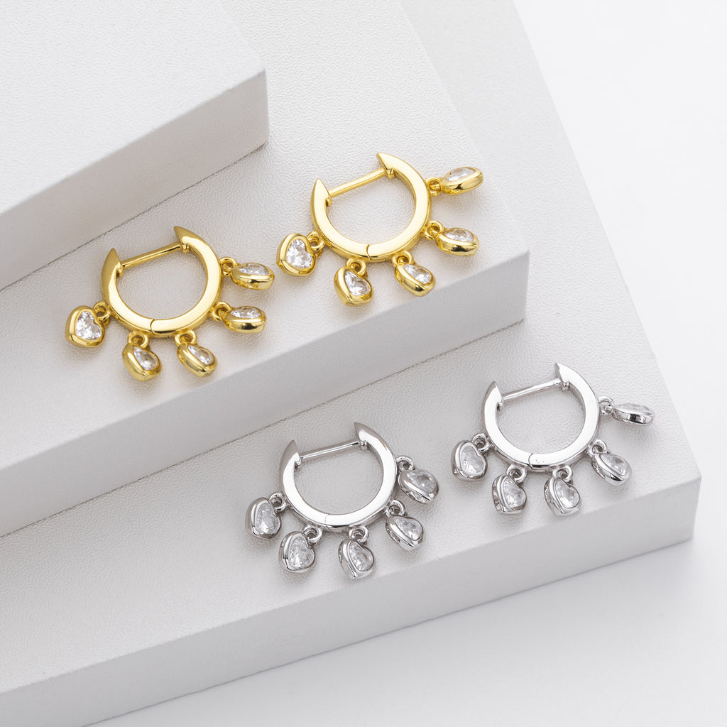 Damen Ohrhänger im verspielten Herzdesign aus 925 Sterling Silber Shop Nory