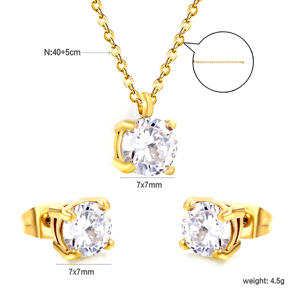 Damen Schmuckset mit elegantem Kristallanhänger und funkelnden Ohrsteckern Shop Nory